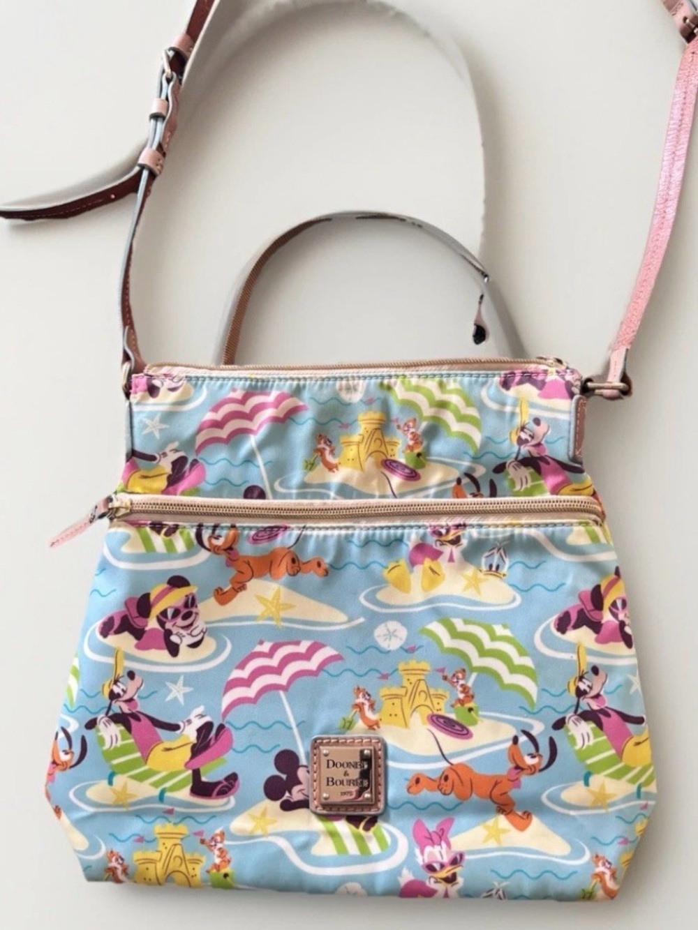 Dooney & Bourke Disney Beach Nylon Aulani Resort Mickey & Friends Crossbody Bag